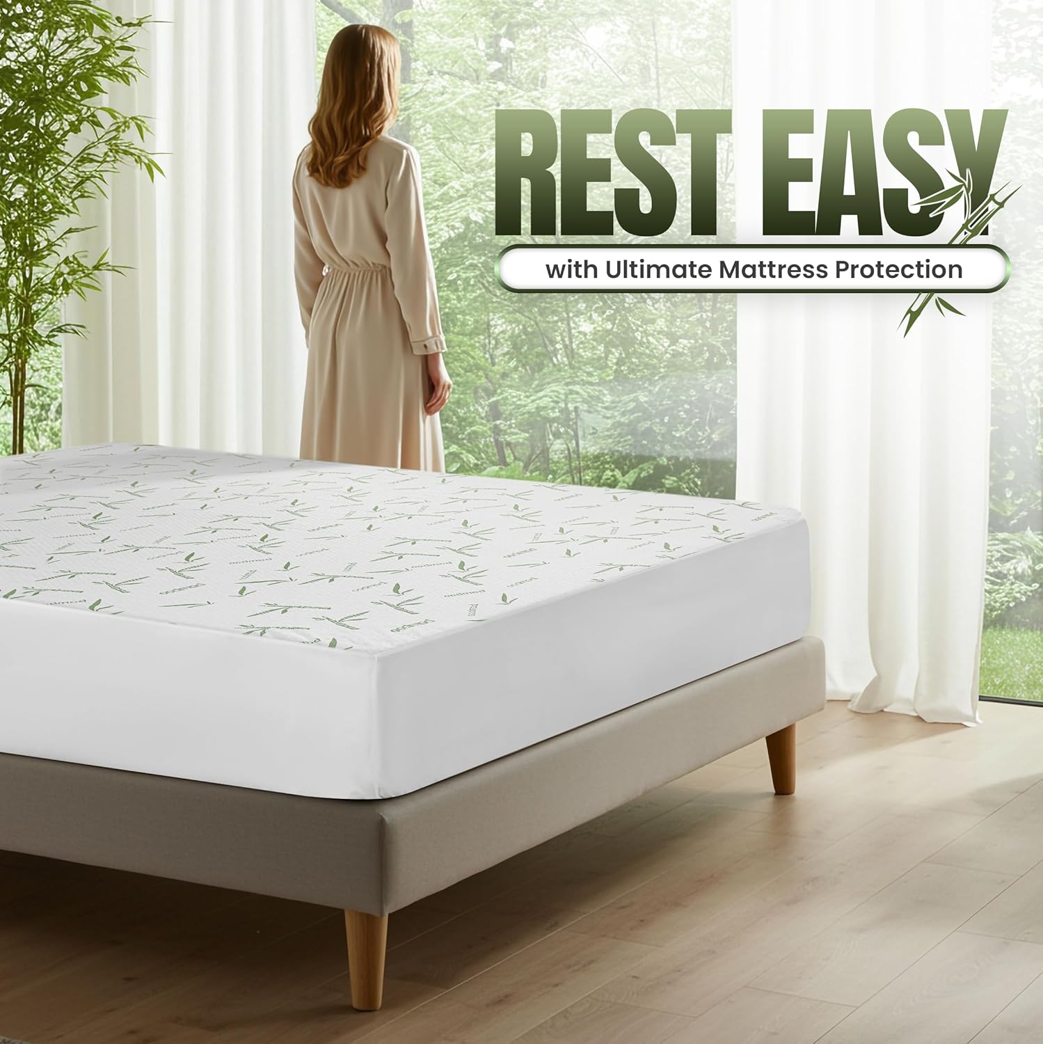 Utopia Bedding Waterproof King Size Mattress Protector - Premium 200 GSM Bamboo Viscose, Soft & Breathable