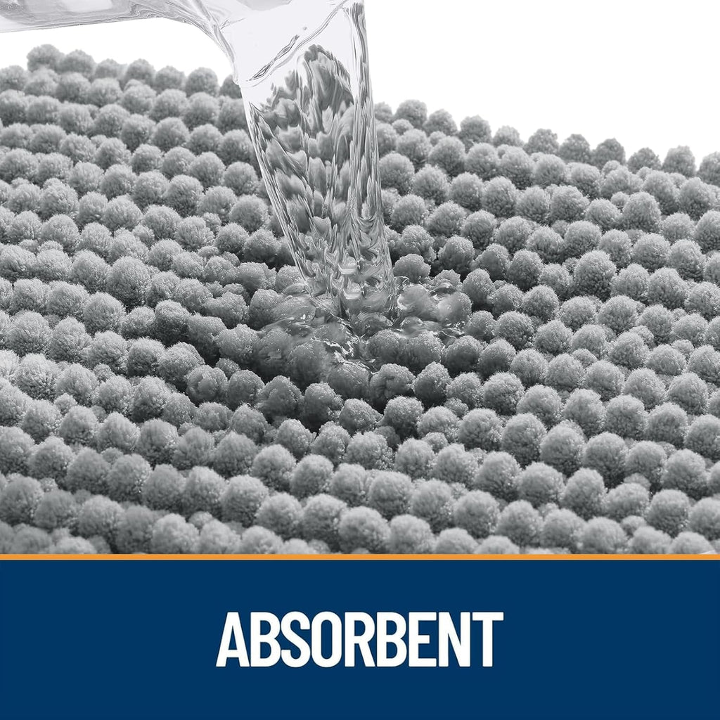 OLANLY Dog Door Mat - Ultra Absorbent Chenille Mud Doormat | Non-Slip & Washable 30x20, Grey