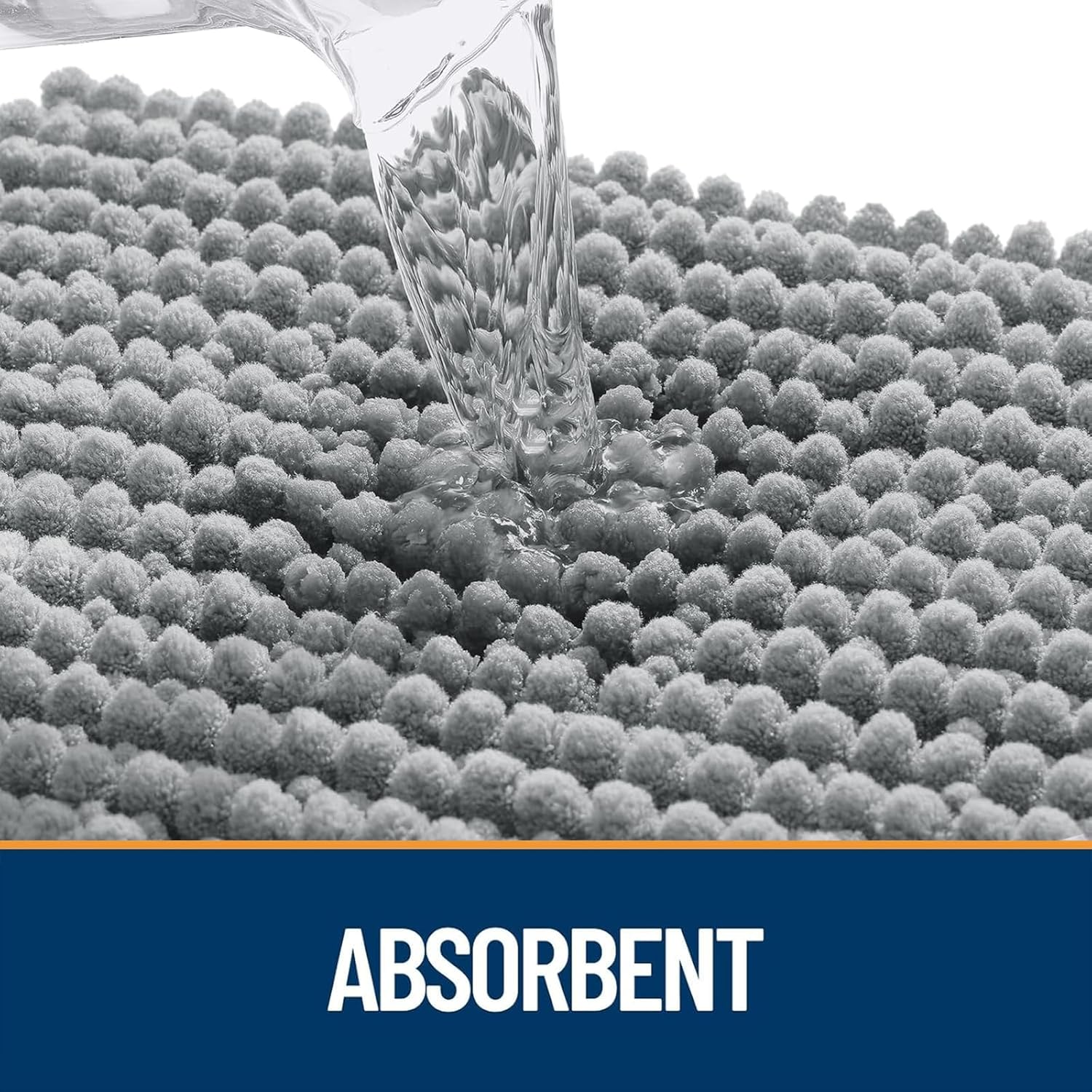 OLANLY Dog Door Mat - Ultra Absorbent Chenille Mud Doormat | Non-Slip & Washable 30x20, Grey