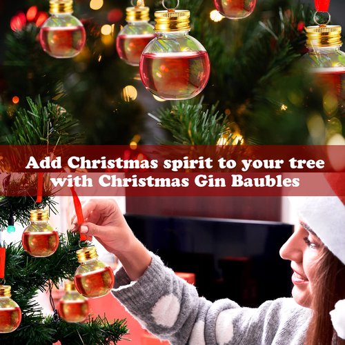 Patelai 48 Pcs Christmas Clear Plastic Fillable Ornaments for Tree Xmas Drink Balls Plastic DIY Hanging Pendant Ball for Crafts Home Wedding Party Decor(Round,50 ml)