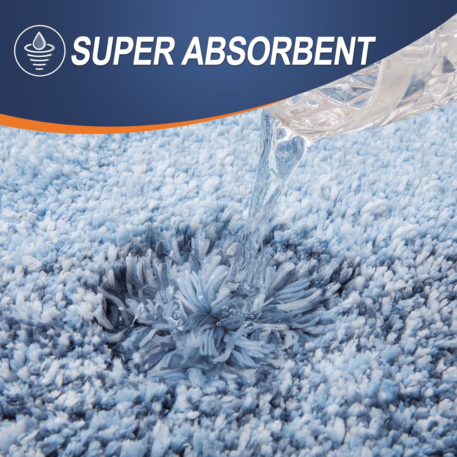 OLANLY Bathroom Runner Rug - Extra Soft Microfiber | Quick-Dry, Machine Washable, 59x17 Inches, Blue