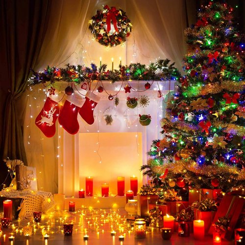 Minetom Clear Christmas Lights - 100 Count Mini String Lights, 26.5 Feet Waterproof for Indoor/Outdoor Use | Multicolored Holiday Decor