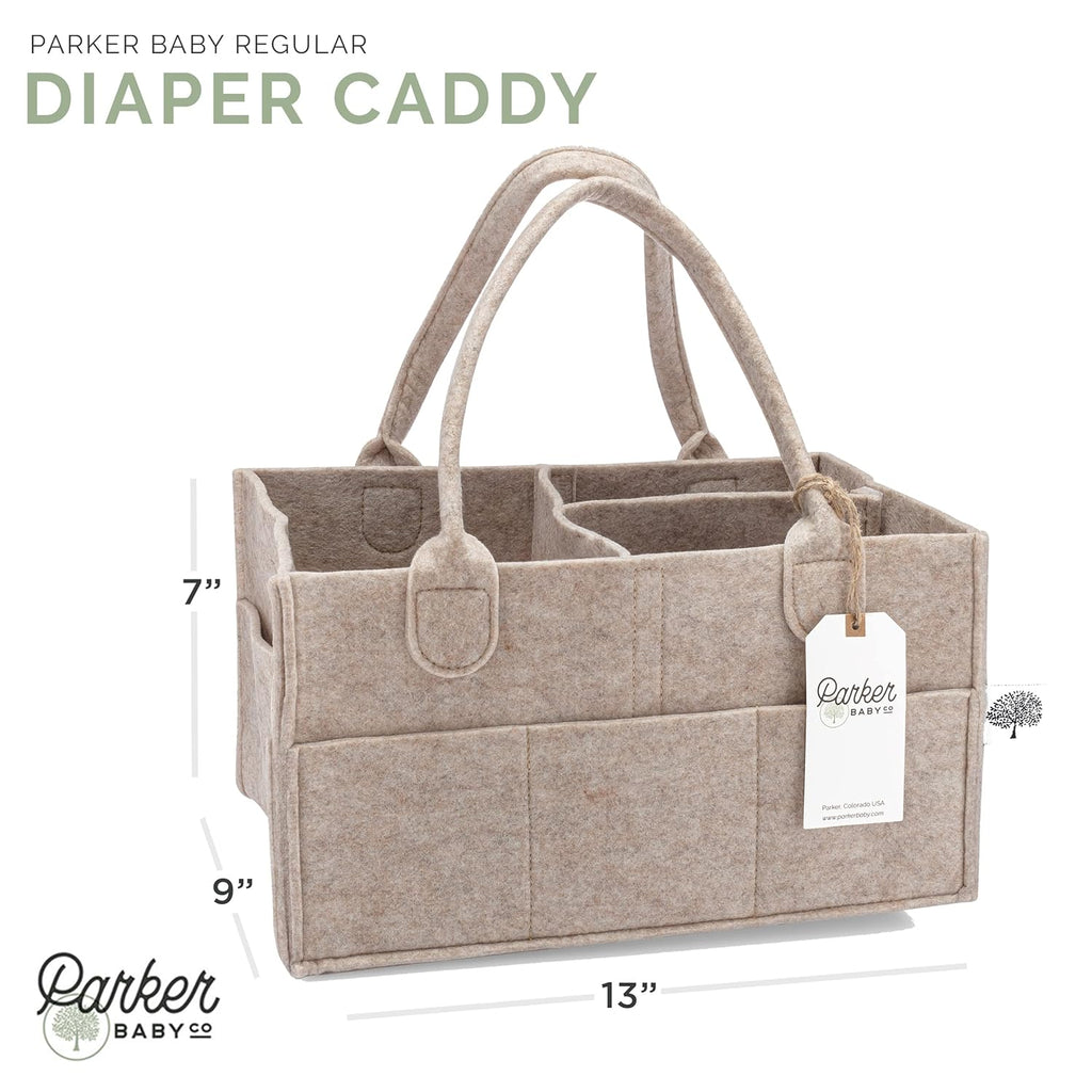 Parker Baby Diaper Caddy - Versatile Nursery Storage Bin & Car Organizer for Diapers - Oatmeal
