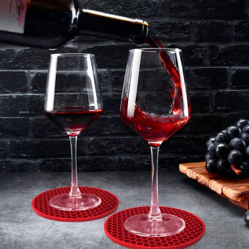 YUGUARD Silicone Coasters [8 Pack] with Holders Drink Coasters, for Hot or Cold Drinks Thickened, Non-Slip, Non-Stick (Black)