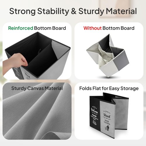 Opret 2 Compartment Large Shoe Cover Box Black Grey, Real Estate Agent Supplies, Disposable Shoe Cover Dispenser Box for Open House, Foldable Storage Bin