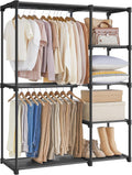 SONGMICS Portable Closet - Freestanding Clothes Organizer with Shelves & Hanging Rods | Black, 44.1 x 16.9 x 65 Inches