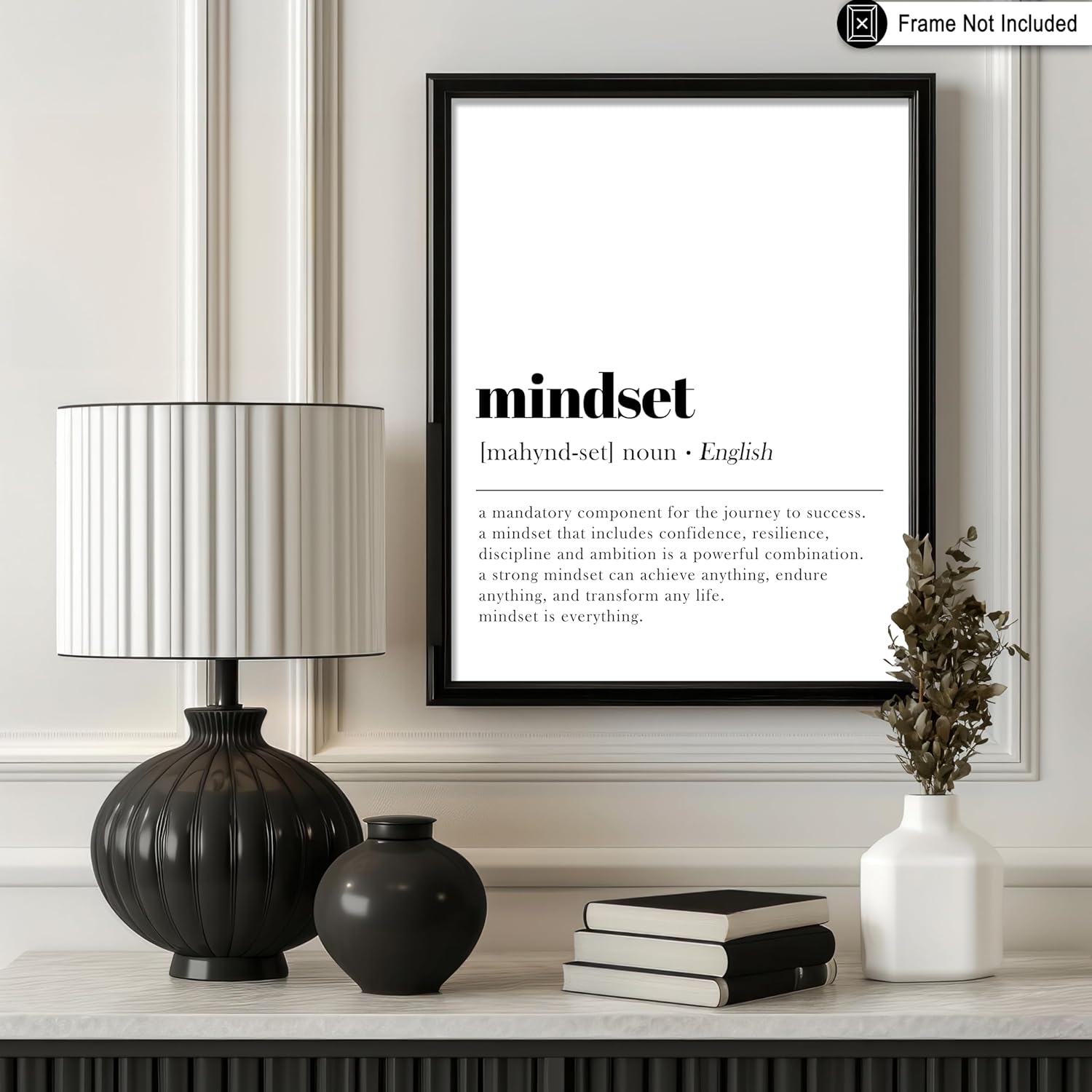 Poster Master Mindset Definition Print - Motivational Typography Wall Art | Inspiring Decor 8x10 Unframed