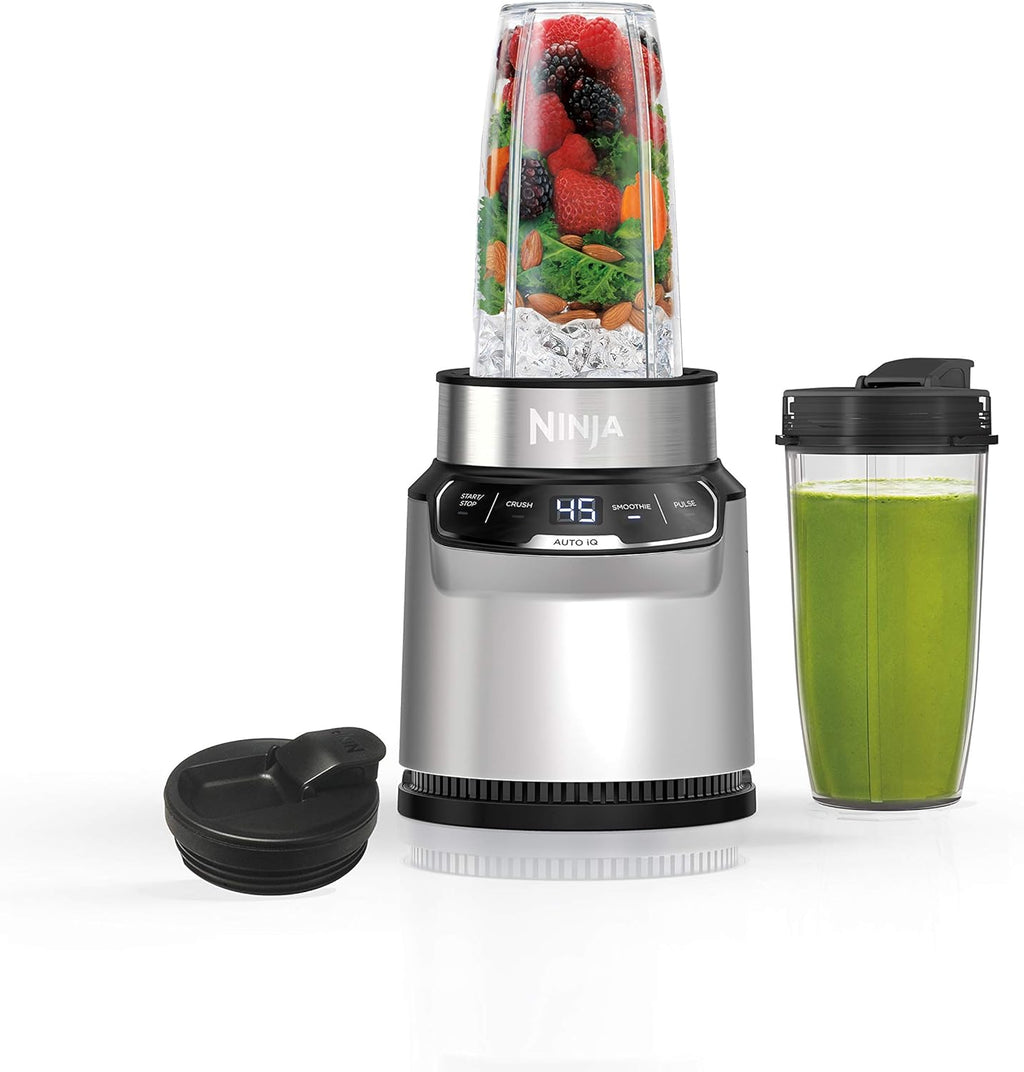 Ninja Nutri Pro Personal Blender - 1100 Peak Watt with Auto-iQ | Cloud Silver (Refurbished)