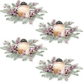 Christmas Candle Rings by [Brand Name] - 8" Small Wreaths with Pine Cones, Berries & Needles for Festive Table Decor