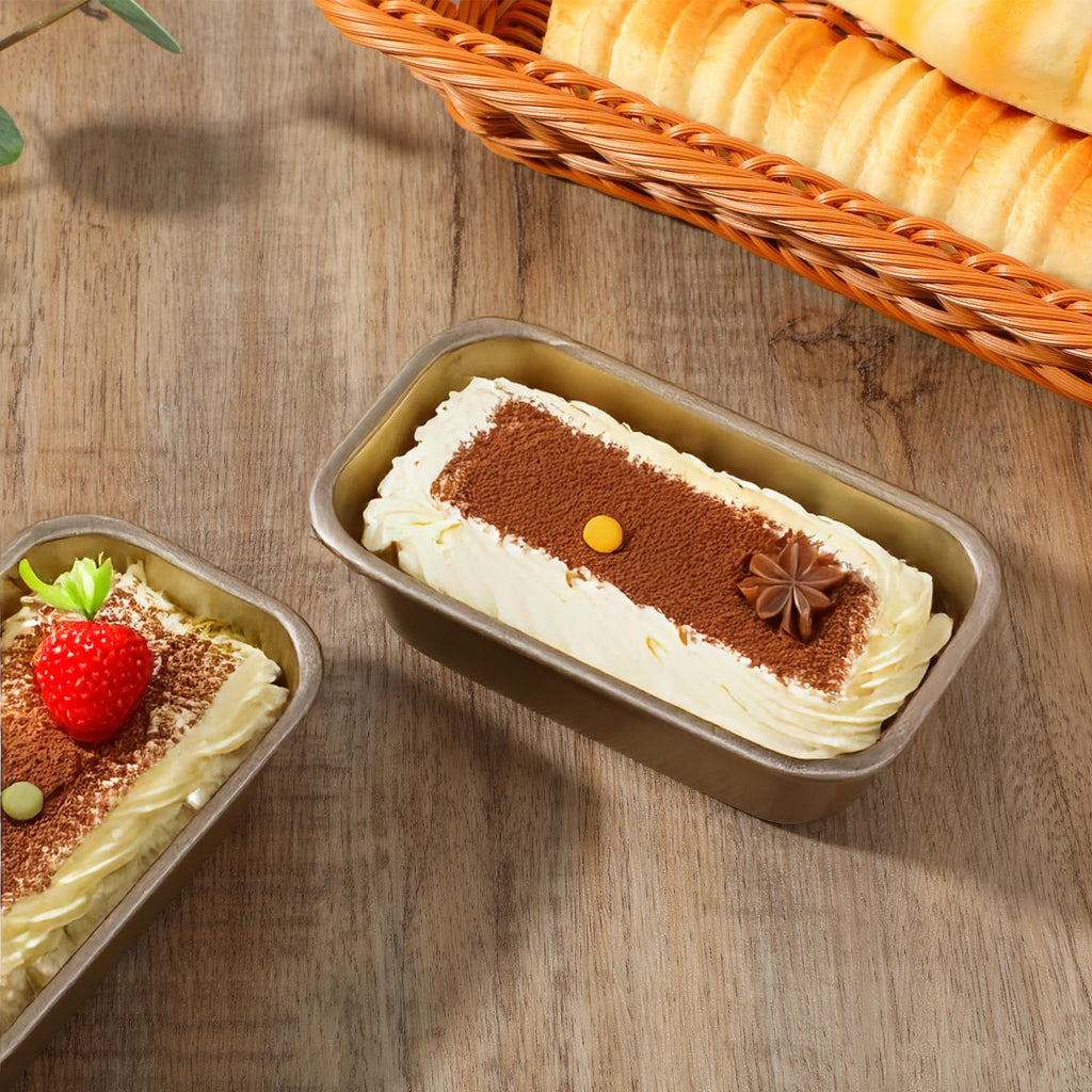 MAQUITA 12 Pcs Mini Loaf Pans for Baking Bread, 6.1 x 3.3 x 2.1 Inches Small Banana Bread Pan Nonstick, Rectangle Carbon Steel Baking Pan for Oven Available Homemade Bread Meatloaf Loaf Cake, Gold