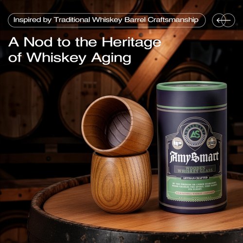 Handcrafted Wooden Whiskey Glass with Gift Tube – Charred Old Fashioned Glass,Charred Bourbon Drinking Cup | Unique Whiskey Gift for Men, Dad, Husband, Friends, Birthday & Holiday (1 Pack Charred)
