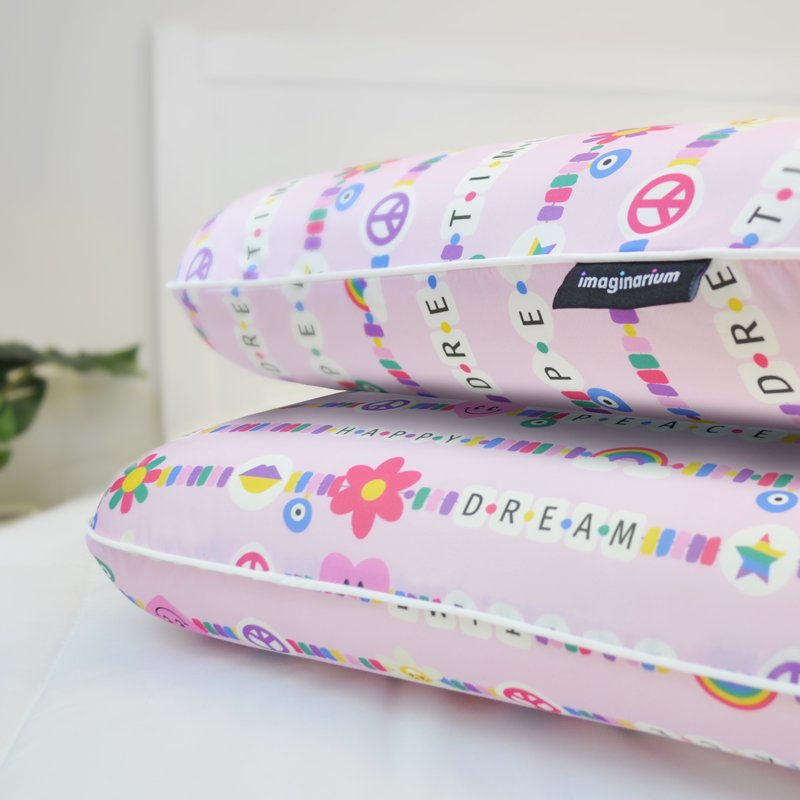 Memory Foam Pillow with Cool Touch Cover, Standard/Queen, Pink Friendship Bracelet 2 Pack – Travel & Sleep Support