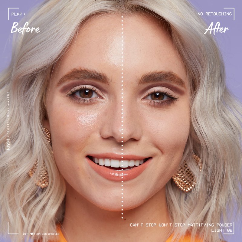 Mattifying Pressed Powder - Long Lasting Oil-Absorbing Face Makeup