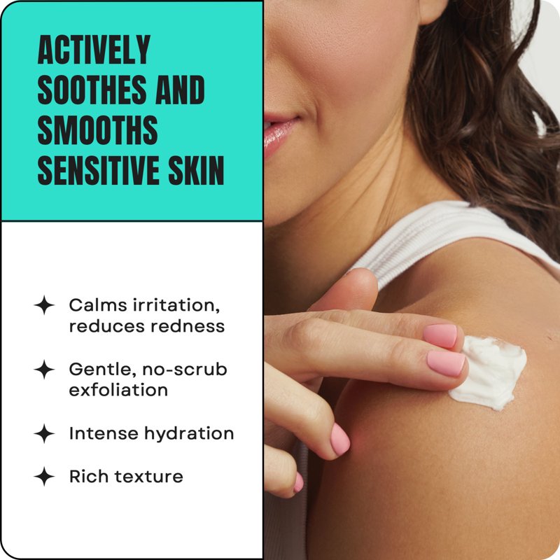 AmLactin Calm & Renew Body Butter - Exfoliating Moisturizer for Sensitive Skin