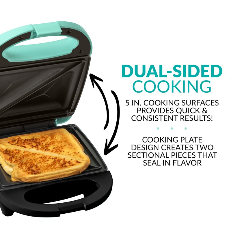 Compact Electric Sandwich Maker and Panini Press - Mint Green