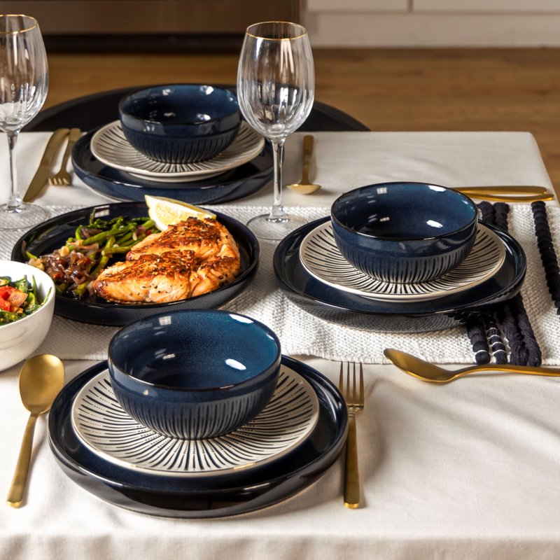Atlantic Ceramic Bowl - Deep Blue, Microwave & Dishwasher Safe
