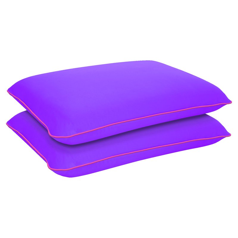Memory Foam Pillow Set with Cool-To-The-Touch Cover - Galactic Purple 2 Pack - Standard/Queen