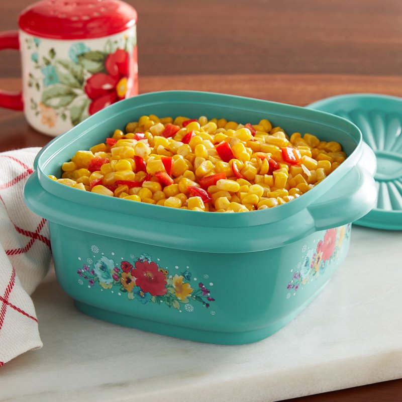 5-Cup Plastic Food Storage Container with Lid - Breezy Blossom