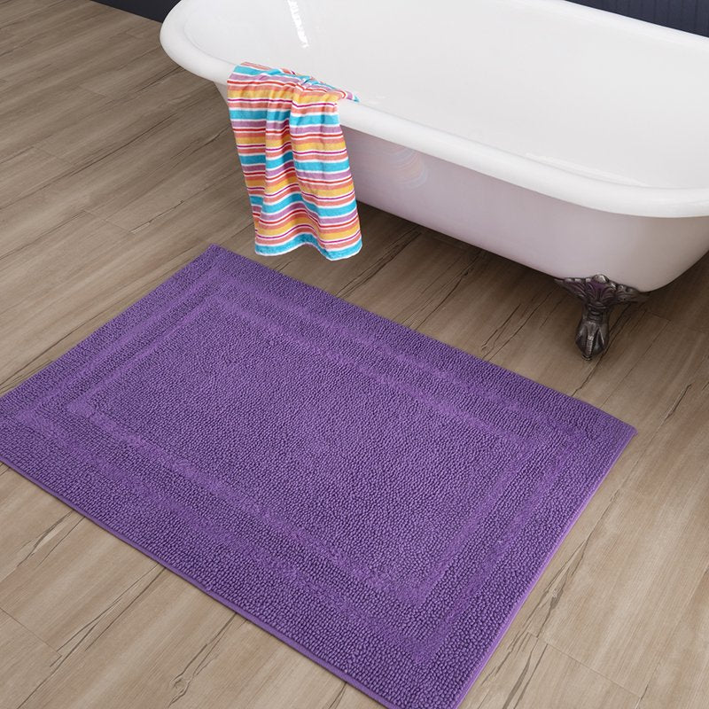 Reversible Cotton Bath Mat - Fiesta Grape, 27x45 Inches - Soft & Durable