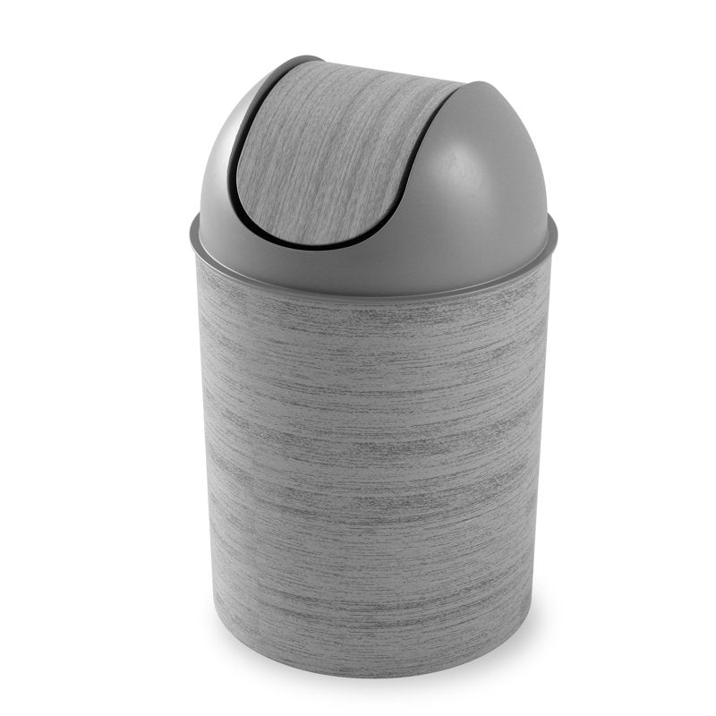 Mezzo 2.5 Gallon Swing Top Trash Can - Graywood Finish
