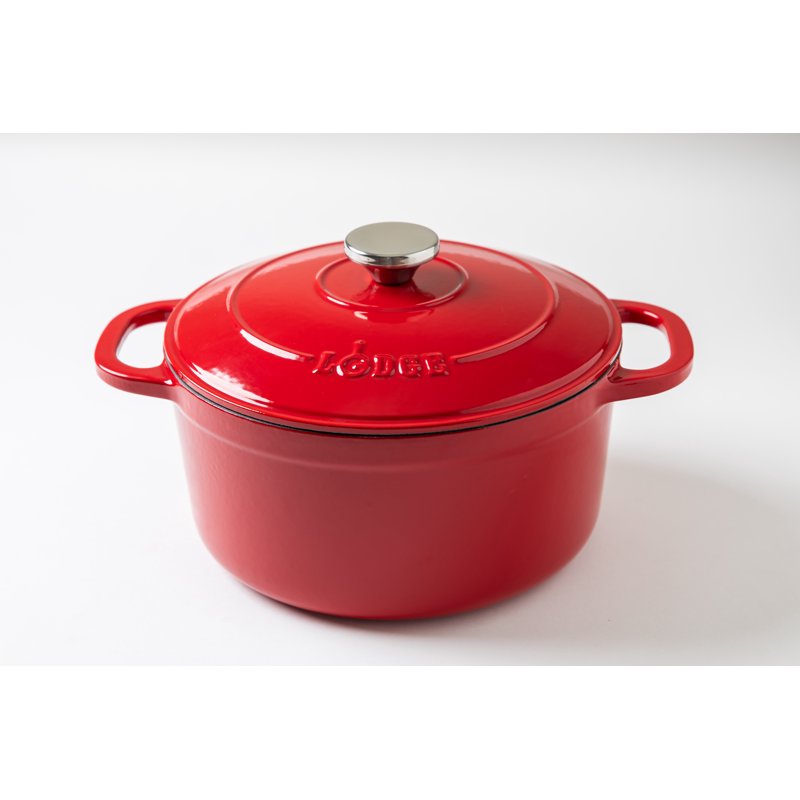 5.5 Quart Enameled Cast Iron Dutch Oven - Red