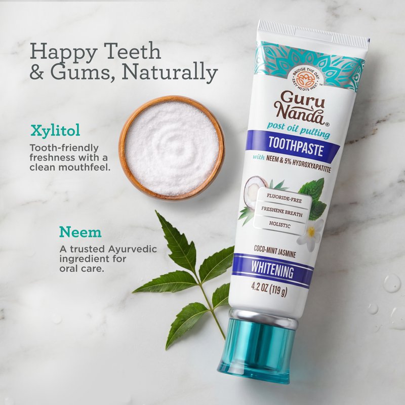 Fluoride-Free Whitening Toothpaste with Hydroxyapatite and Neem, 4.2 oz
