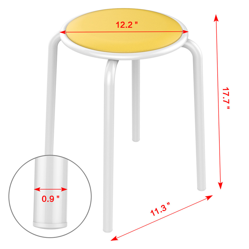 Stackable Plastic Kitchen Stools Set - 5 Colorful Stools