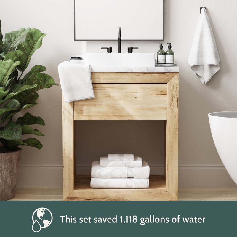 White Recycled Cotton Bath Towel Set - Ultra-Soft, 6-Piece Spa Towels