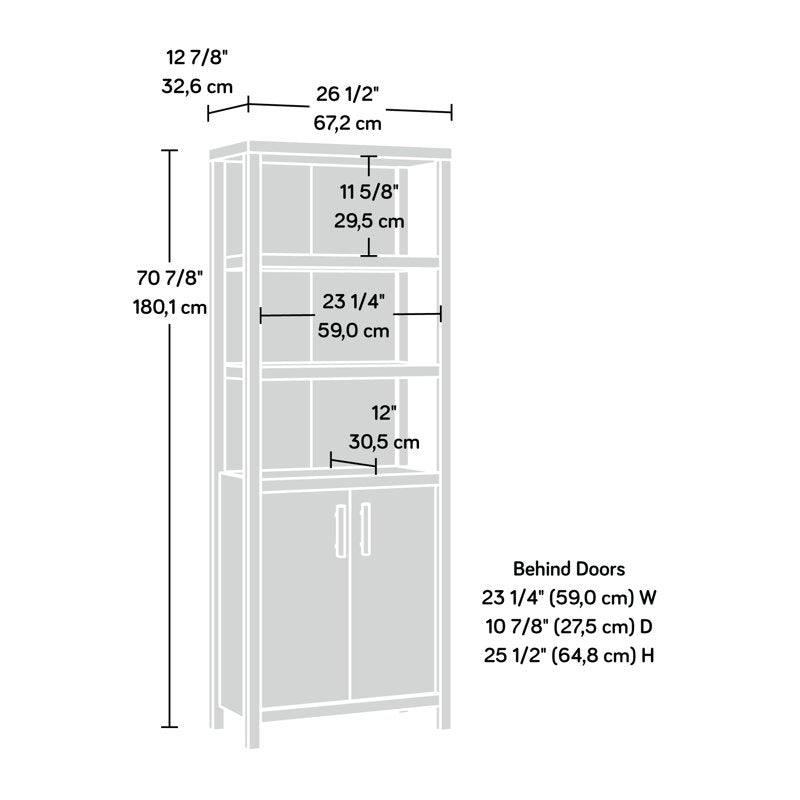 Two-Door Storage Cabinet with Adjustable Shelves - White