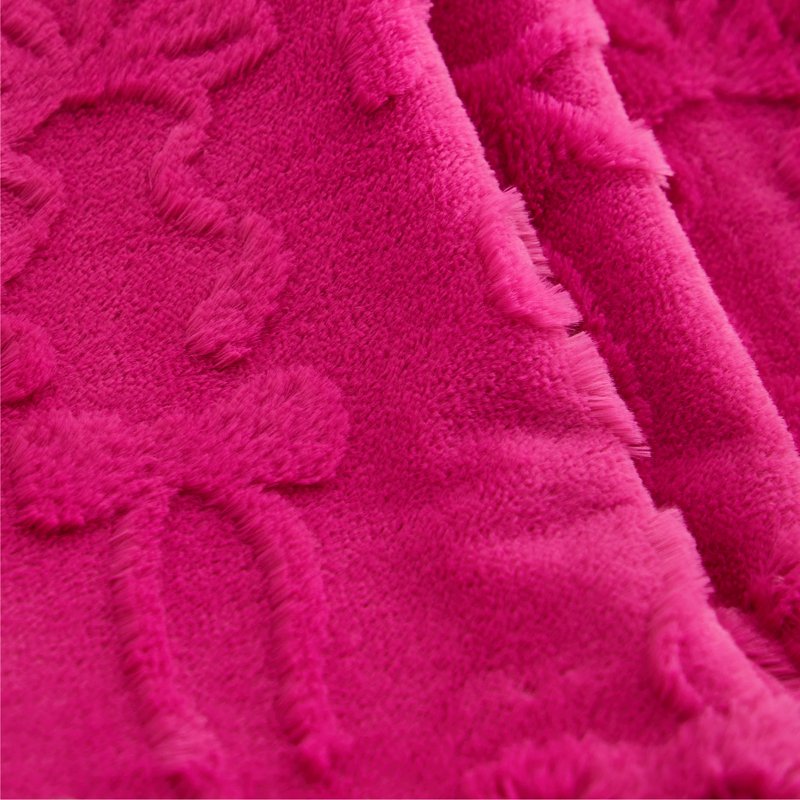 Faux Fur Throw Blanket with Carved Bow Texture - 50x60 Inches