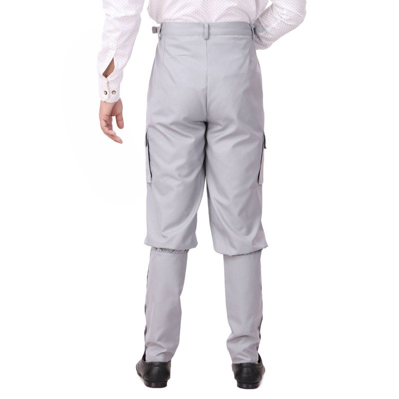 Men's Victorian Steampunk Airship Pants - Silver, M Costume Trousers