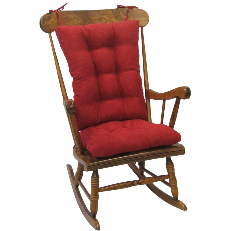 Non-Slip Rocking Chair Cushion Set - Red Upholstery Fabric