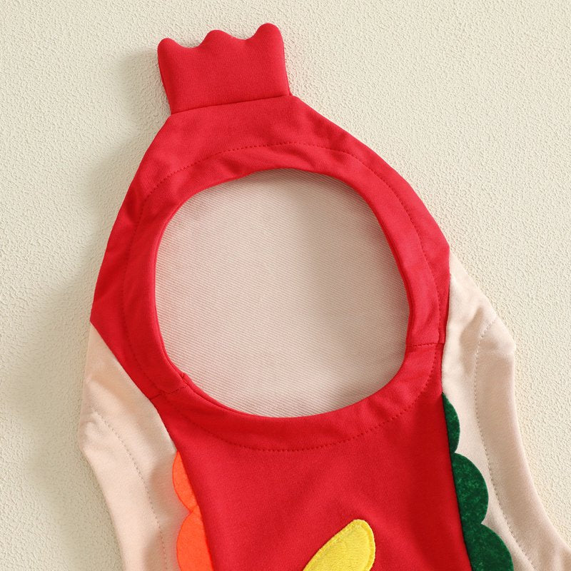 Kids Hot Dog Costume Toddler Girl Boy Halloween Cosplay Romper - Red, 3-4 Years