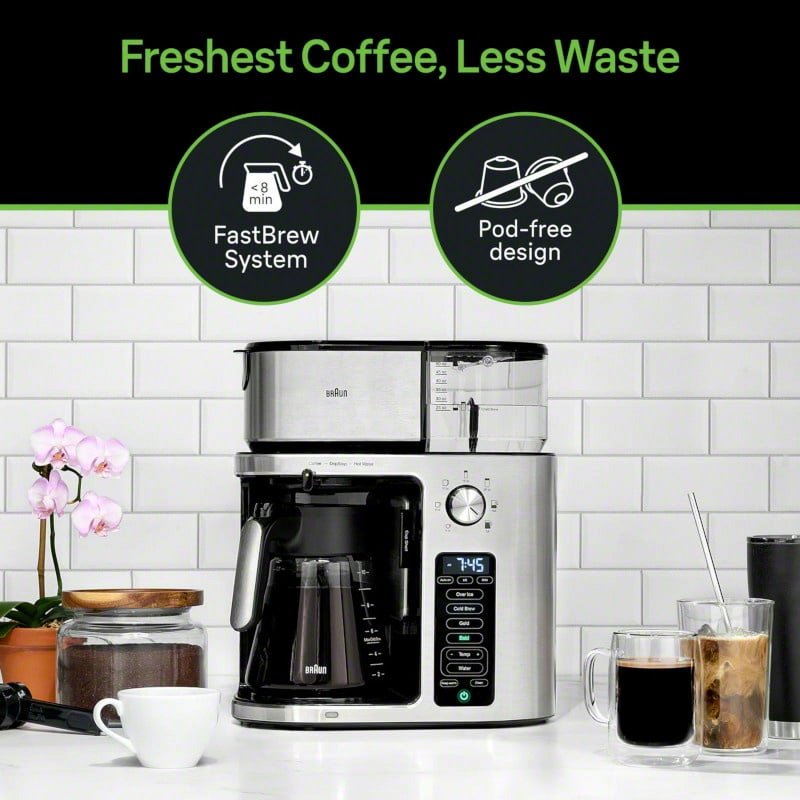 MultiServe Plus 10-Cup Drip Coffee Maker - Stainless Steel Pod-Free Brewer