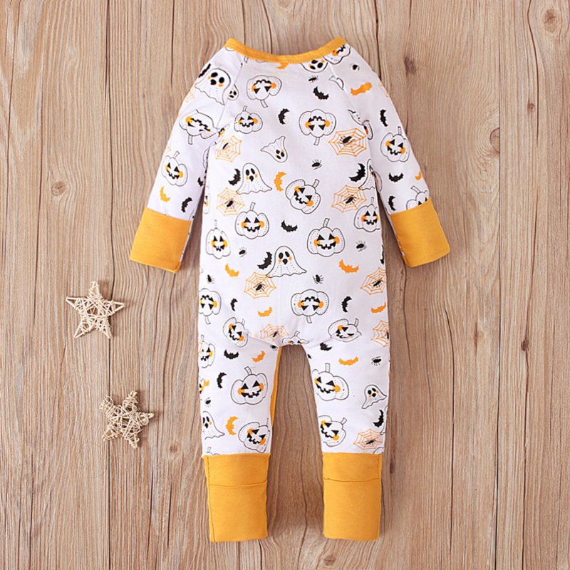 Unisex Baby Halloween Cotton Convertible Footie Pajamas - Yellow, 9-12 Months
