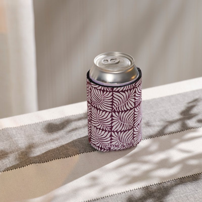 Purple Palm Print Can Sleeve - Thyme & Table