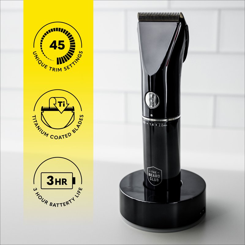 Cordless Precision Beard Trimmer for Men, 45 Settings with 8 Guide Combs