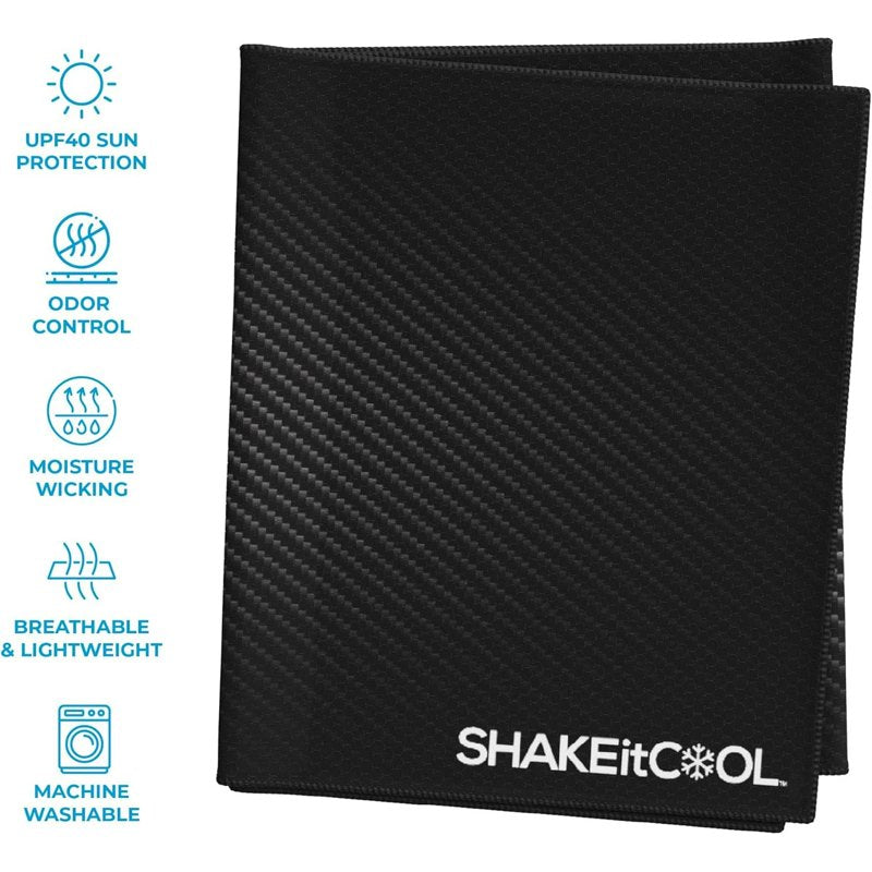 Cooling Towel Carbon Fiber - Extended Size Be Cool in Style - Heat Relief, Sun Protection, Lightweight, Soft, Easy Clean
