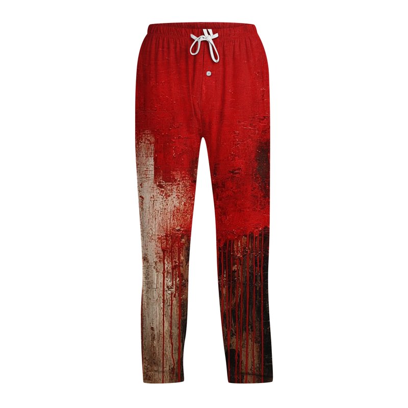Men's Halloween Printed Pajama Pants - Red XL Lounge Sleepwear