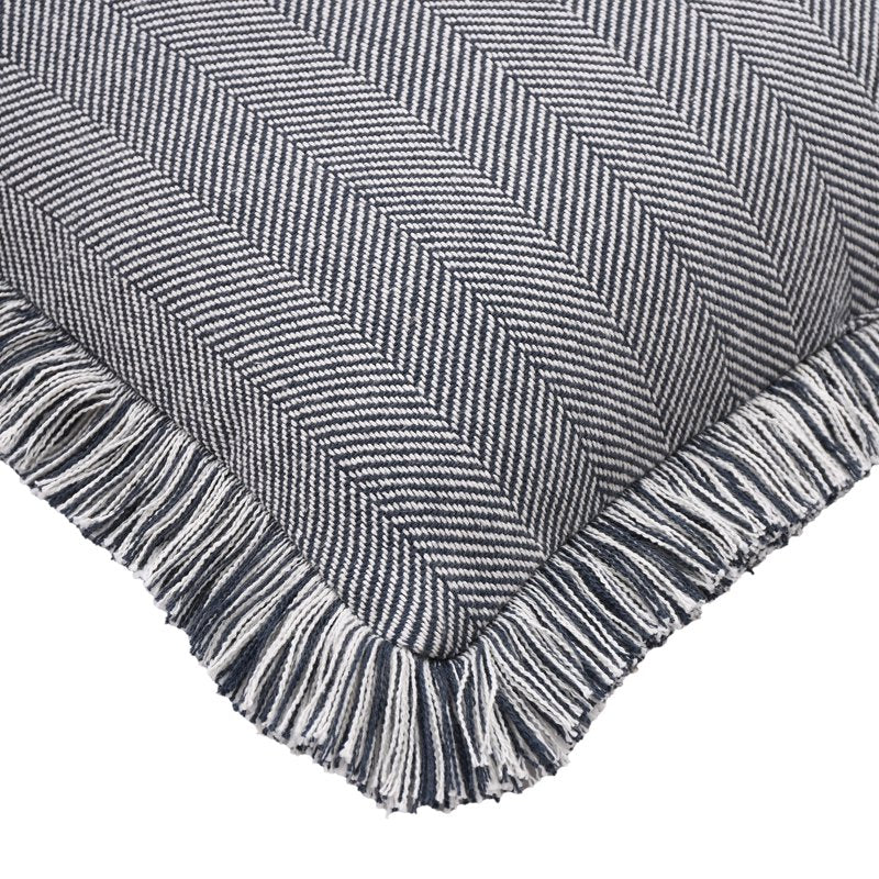 Gray Herringbone Decorative Pillow Set - 20x20 Inch, 2-Piece Cotton Cover