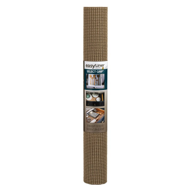 Select Grip Shelf Liner - Taupe, 20" x 6' Roll