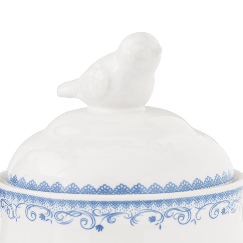 Stoneware Sugar Bowl with Lid, Blue - Agatha Collection