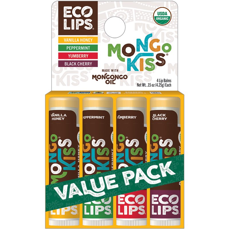 Organic Mongo Kiss Moisturizing Lip Balm Variety Pack - Natural Lip Care