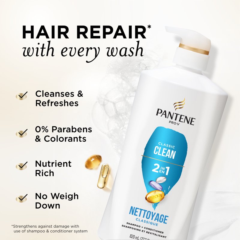 2-in-1 Shampoo and Conditioner - Classic Clean, 27.7 fl oz (4-Pack)