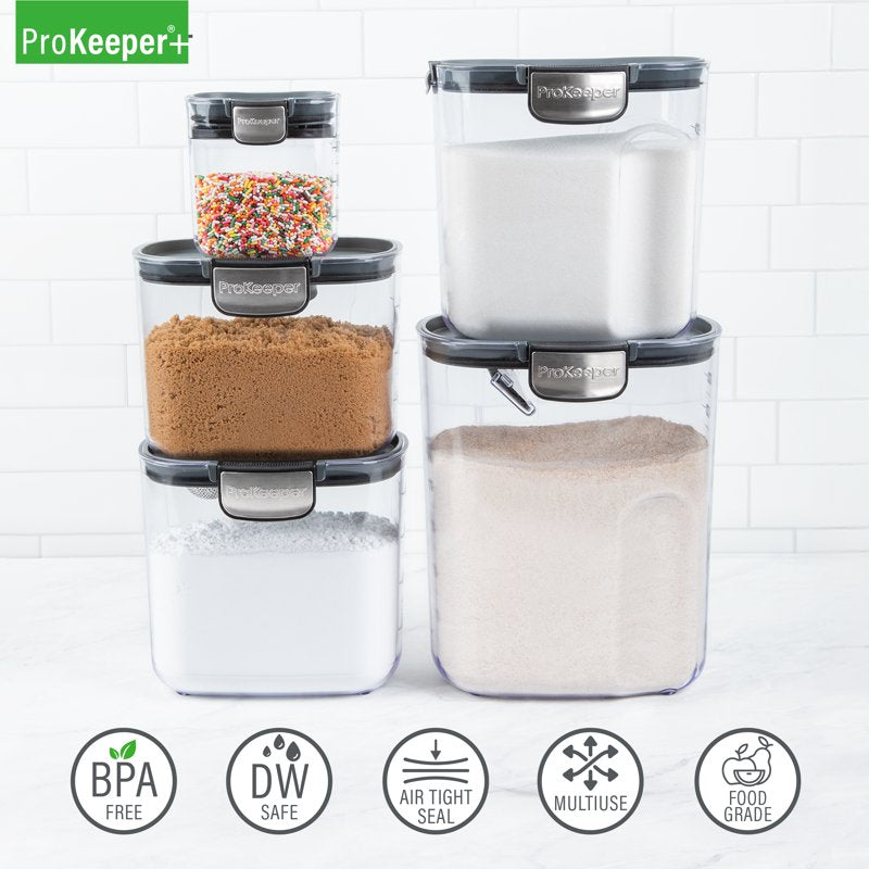 9-Piece Airtight Baker's Storage Container Set for Pantry Organization