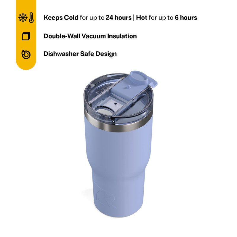 Insulated Ceramic-Lined Tumbler with Leak-Resistant Lid - Periwinkle