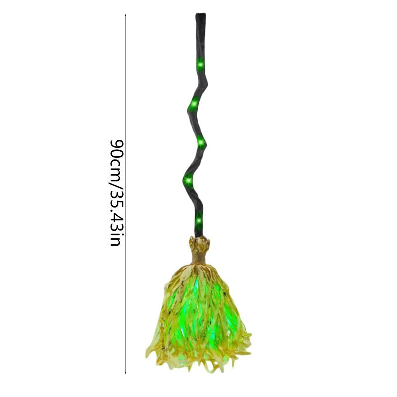 Animated Dancing Witch Broom Toy with Sounds - Halloween Decor & Party Prop
