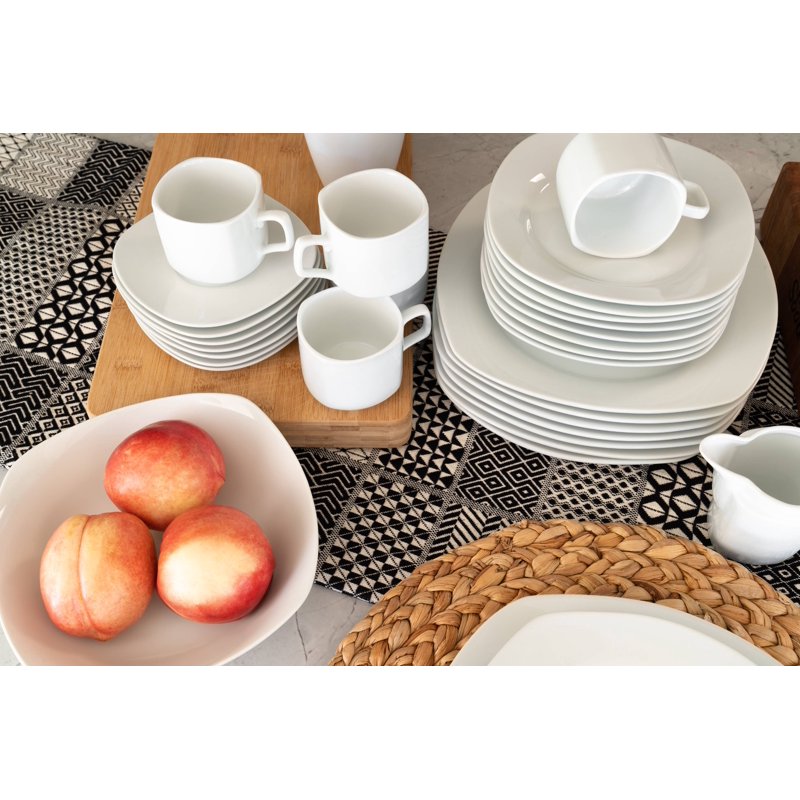 Simply White Square 45-Piece Dinnerware Set - Service for 8