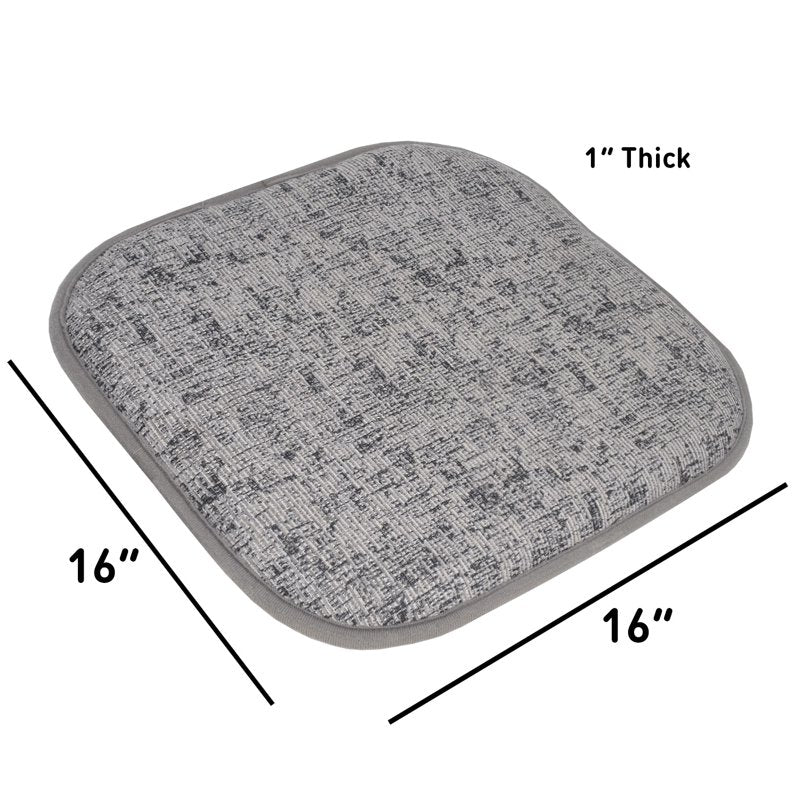 Memory Foam No Slip Back Chair Pad Cushion 2-Pack - Gray Black