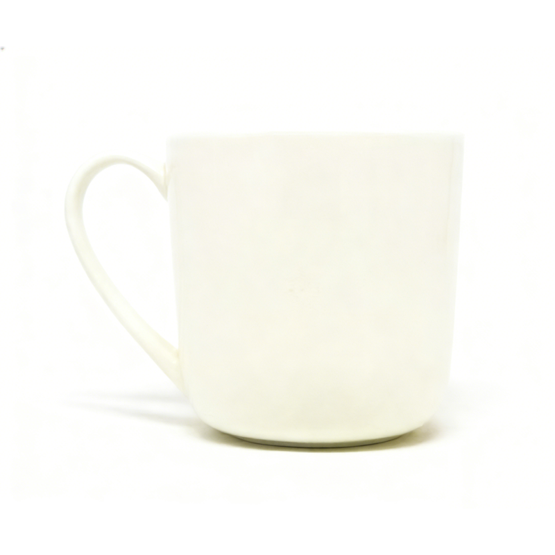 Halloween Ghost Ceramic Mug - White Embossed Coffee Cup with Pumpkin Accessory - Variation 1